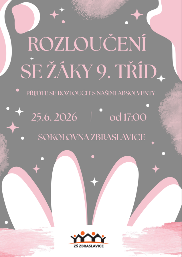 Pozvánka na slavnostní rozloučení se žáky 9. tříd